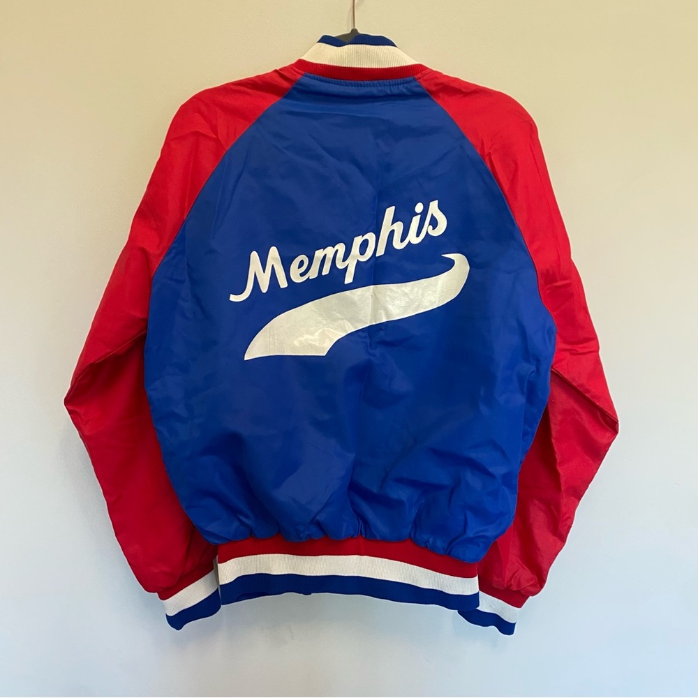 Vintage Memphis Blue and Red Bomber Jacket